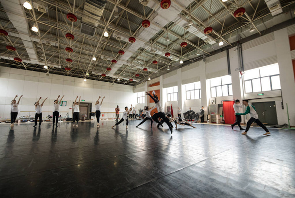 BEIJING, CHINA - JUNE 01, 2019: Chinese Theater Ballet Training. - Фото, изображение