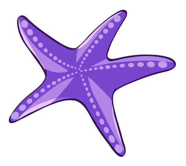 Lila tengeri csillag fehér alapon - Vektor, kép