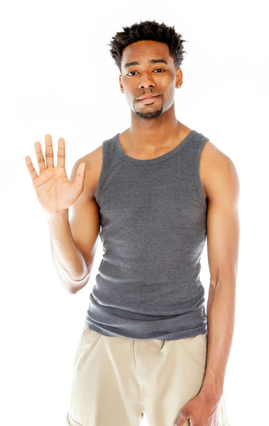 Attractive afro-american man posing in studio - Zdjęcie, obraz