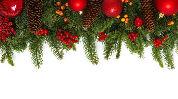 Adornos navideños con ramas de abeto
  - Foto, Imagen