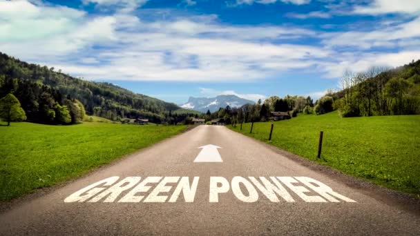 Señal callejera el camino hacia el poder verde
 - Imágenes, Vídeo