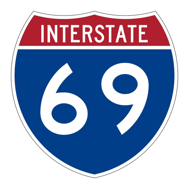 A 69-es autópálya országúti útjelzése - Fotó, kép