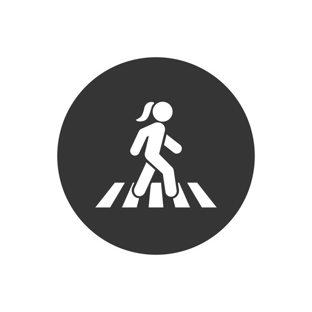 Caminhada ícone símbolo logotipo vetor modelo estilo plano
 - Vetor, Imagem