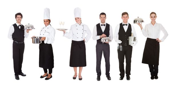 Group Of Waiter And Waitress - Фото, изображение