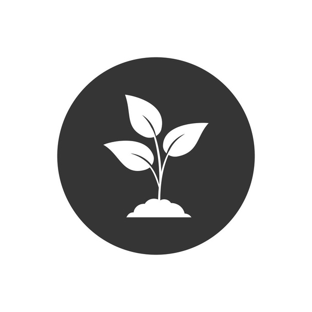 Leaf nature icon on gray. Vector flat style - Vector, Image