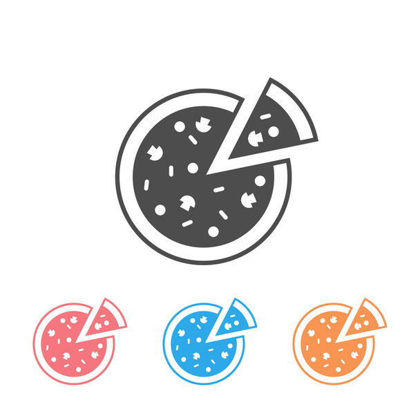 Pizza con icono de seta conjunto vector moderno
 - Vector, imagen