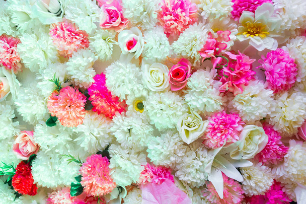 Multi color Hand made paper flower, Wedding decoration and colorful wedding stage in Bangladesh. - Photo, Image