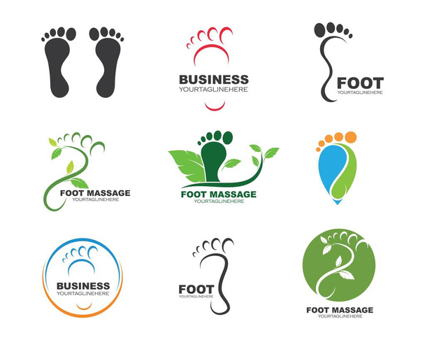 ビジネスマッサージのための足のイラストロゴベクトル、セラピストデジ - ベクター画像