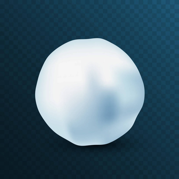 Snowball isolated on blue background. Frozen ice ball. Winter decoration for Christmas or New Year. Vector snow. - ベクター画像
