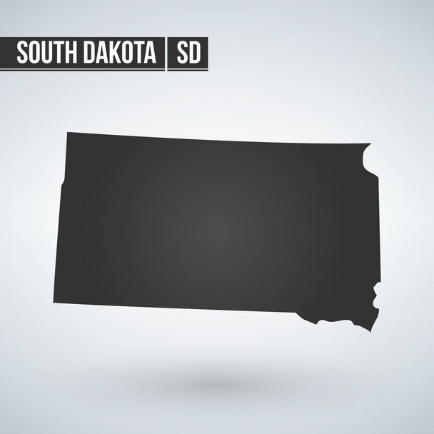 South Dakota map on white background vector. - Vector, Image