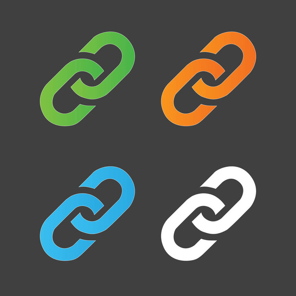 Enlace conjunto de iconos. Símbolo de cadena hipervínculo. Icono simple. Ilustración vectorial
 - Vector, Imagen