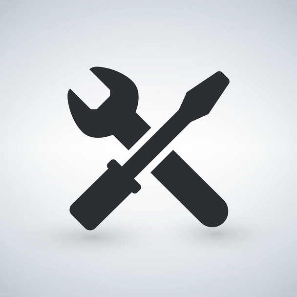 Eszközök vagy javítás szolgáltatás ikon fekete illusztráció elszigetelt fehér background. - Vektor, kép