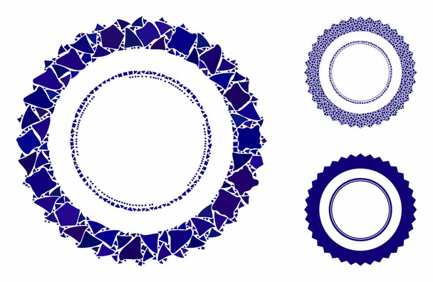 Marco de sello Roseta Composición Icono de trozos grumosos
 - Vector, imagen