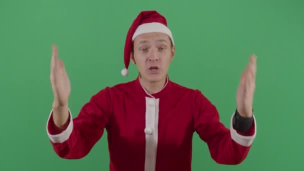 Angry Adult Man Santa Claus Insulting - Footage, Video