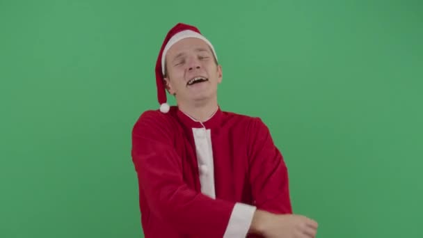 Adult Man Santa Claus Laughing Out Loud - Felvétel, videó