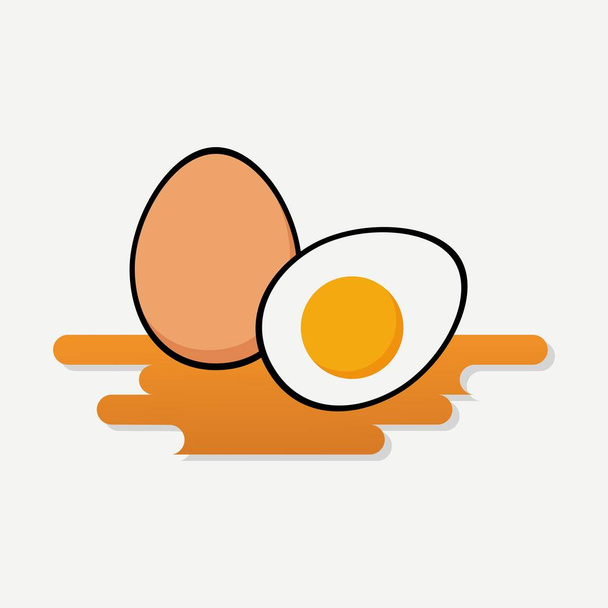 gotowane jajko Cięte jajko wektor obrazu - Wektor, obraz