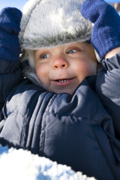A Boy In Winter Outerwear - Valokuva, kuva