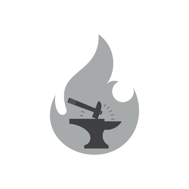 силует молотка полум'я ковальський символ логотип вектор
  - Вектор, зображення