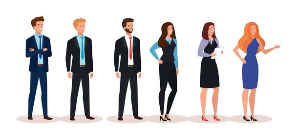 üzleti emberek avatar karakter csoportja - Vektor, kép
