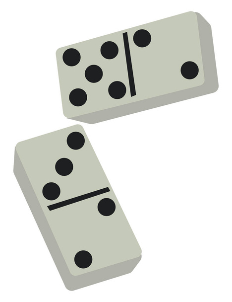 Domino 's, illustratie, vector op witte achtergrond. - Vector, afbeelding