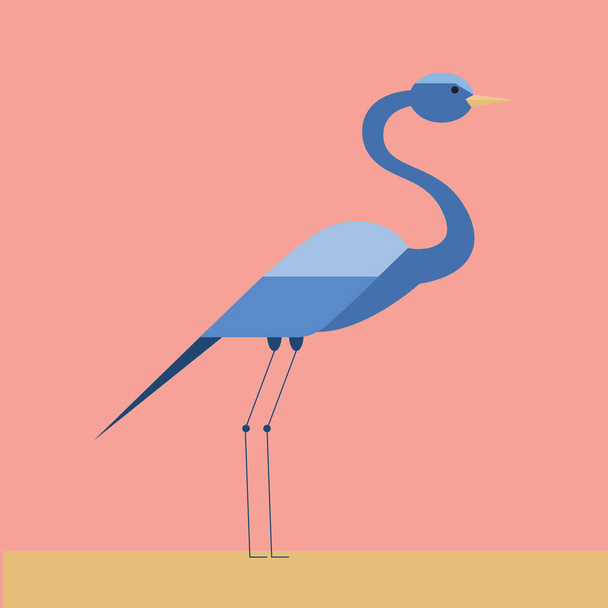 Heron, illustration, vector on white background. - Vector, Image