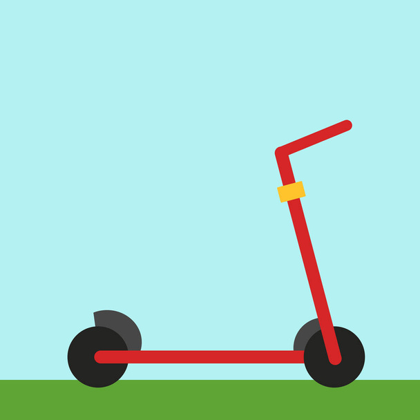 Red scooter, illustration, vector on white background. - Vector, Image