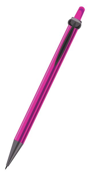 Pink pen, illustration, vector on white background. - ベクター画像