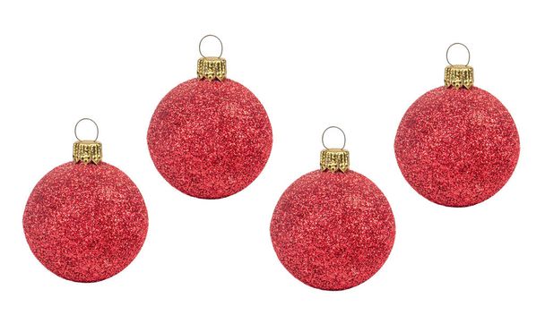 Cuatro bolas rojas de Navidad
 - Foto, imagen