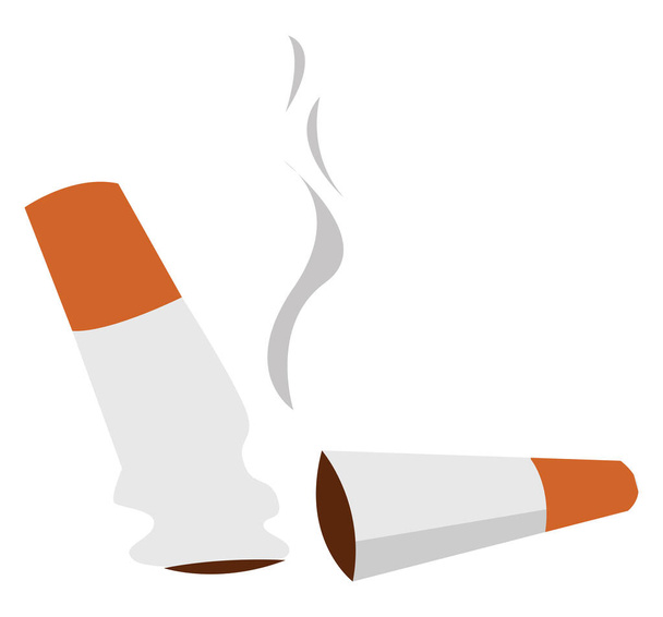 Sigarettenpeuken, illustratie, vector op witte achtergrond. - Vector, afbeelding