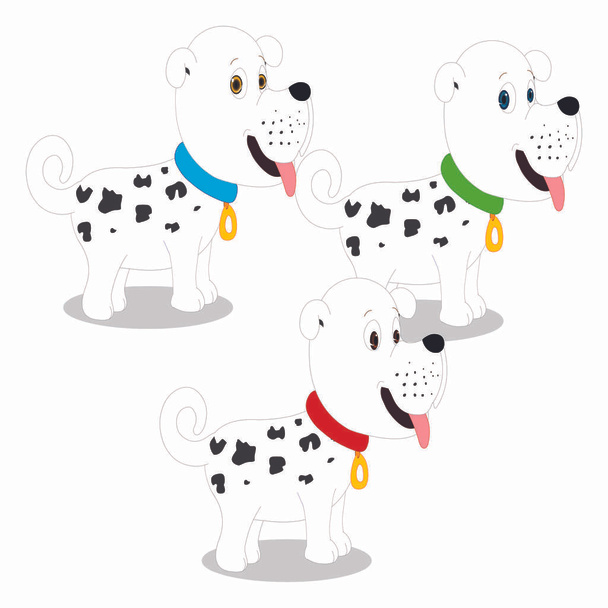 Three White Puppies - Dog collection - Cartoon Vector Image - Vector, Image