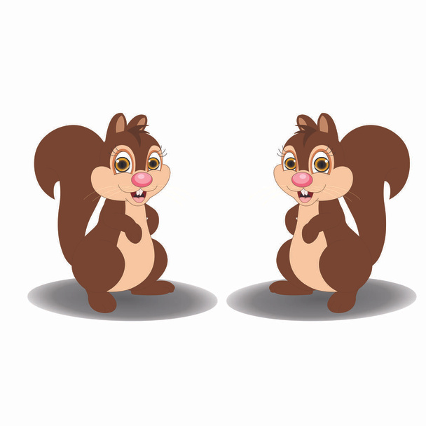 Bébé écureuils - Image vectorielle de bande dessinée
 - Vecteur, image