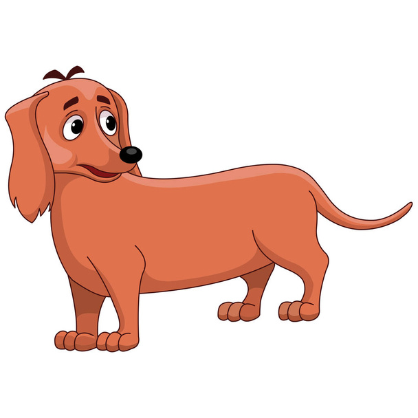 ダックスフンド・ブラウン犬-漫画のベクトル画像 - ベクター画像