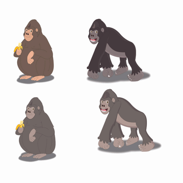 Gorille - Collection - Image vectorielle de bande dessinée
 - Vecteur, image