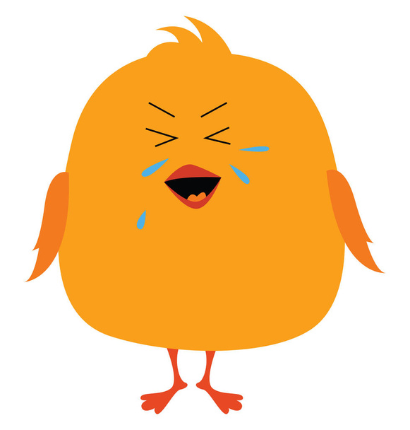 Crying bird, illustration, vector on white background. - Vector, imagen
