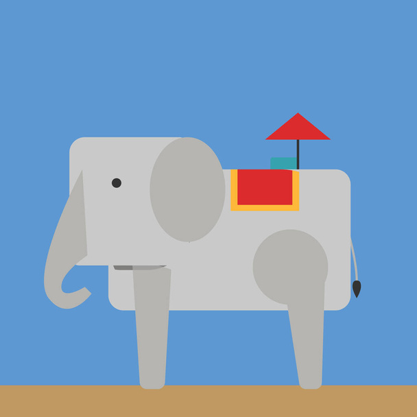 Elefante grande, ilustración, vector sobre fondo blanco
. - Vector, Imagen