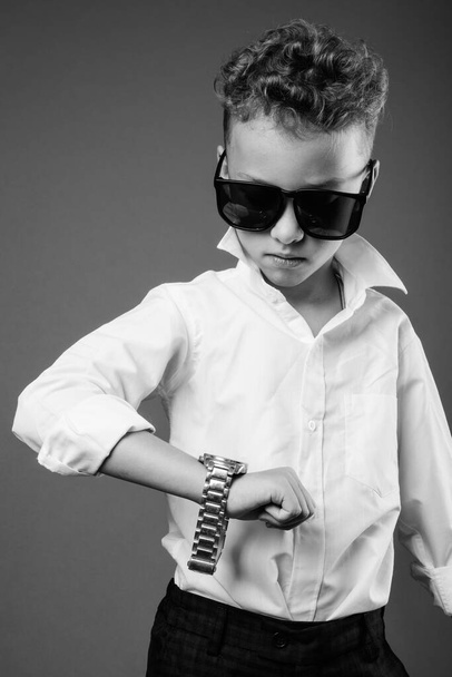 Young boy as businessman in black and white - Фото, зображення