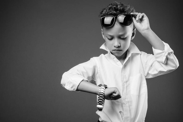 Young boy as businessman in black and white - Фото, зображення