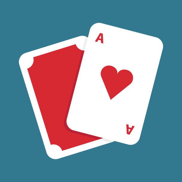 Playing cards, illustration, vector on white background. - Vector, Image