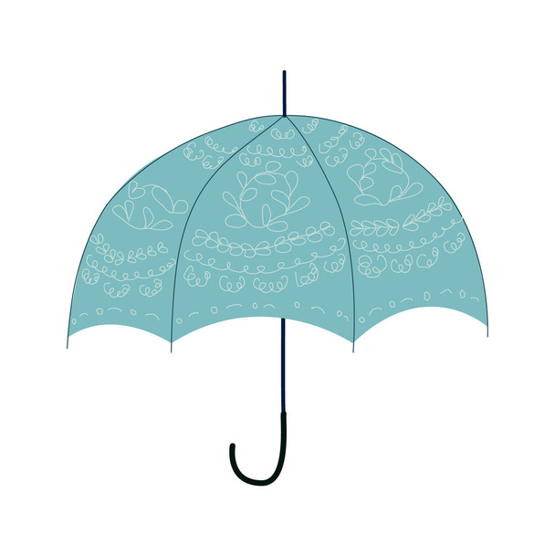 teal offener Regenschirm im Retro-Design - Vektor, Bild