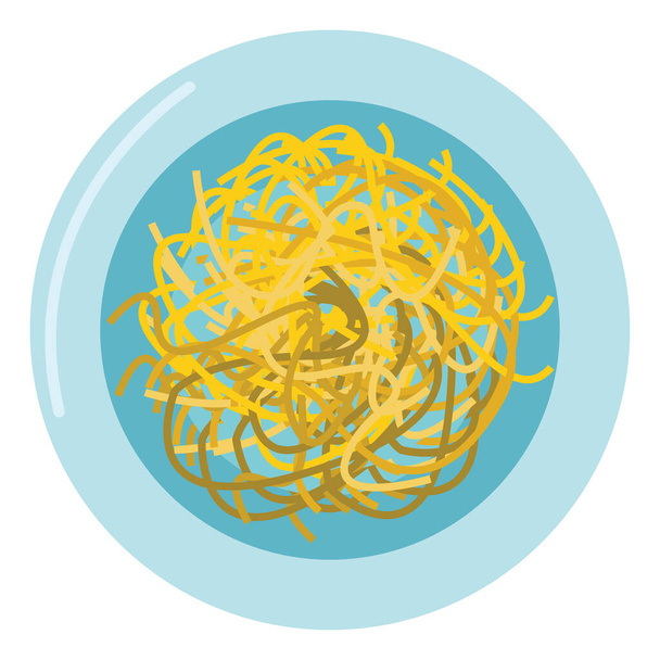 Spaghetti, illustration, vector on white background. - Vector, Image