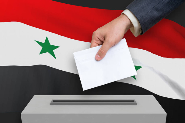 Выборы в Сирии - голосование у избирательного ящика
 - Фото, изображение