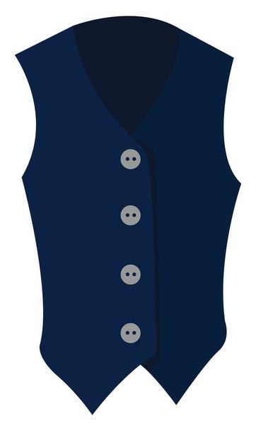 Blue vest, illustration, vector on white background. - Vector, Image