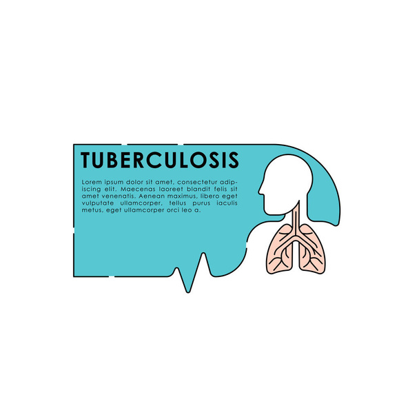 Tuberkulózis - Orvosi tüdő vektor illusztráció - Vektor, kép
