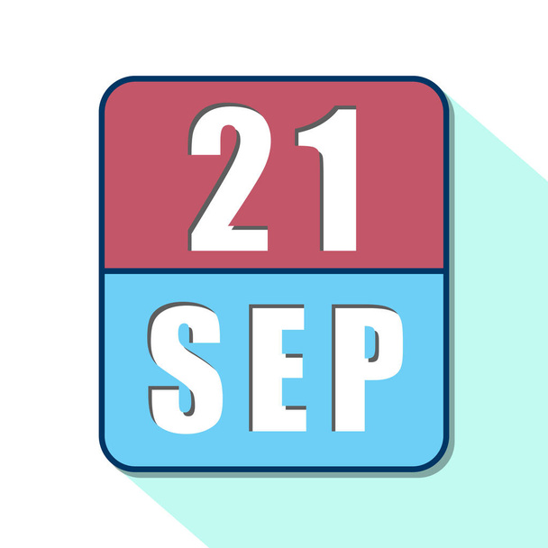 21 september. Dag 20 van de maand, Eenvoudige kalender pictogram op witte achtergrond. Plannen. Tijdmanagement. Set kalenderpictogrammen voor webdesign. herfstmaand, dag van het jaar concept - Foto, afbeelding