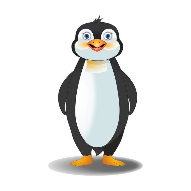 Χαμογελώντας Penguin Front View - Cartoon Vector Image - Διάνυσμα, εικόνα