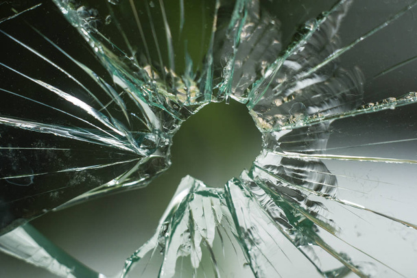 bullet hole in the glass - Photo, Image
