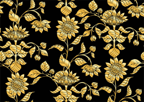 Sunflower. Seamless pattern, - Vecteur, image