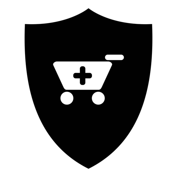 Shopping cart and shield - Vector, Image