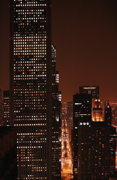 Chicago Cityscape At Night, Illinois, Usa - Foto, Imagem