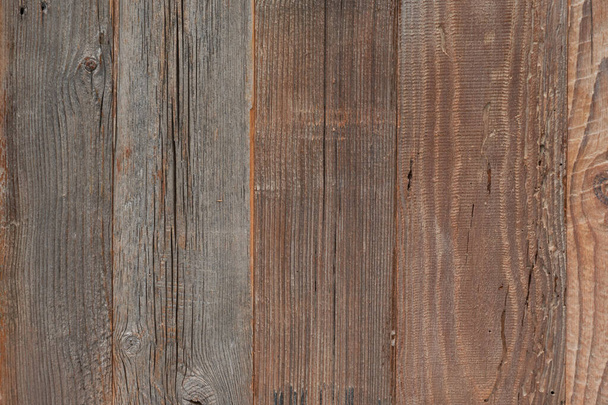 Aged rustic wooden planks, top view with copy-space - Фото, изображение